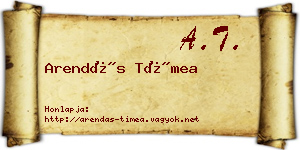 Arendás Tímea névjegykártya