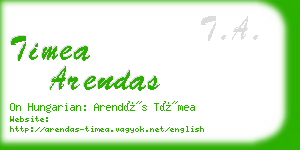 timea arendas business card